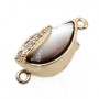 Chiusura a slitta oro foglia madreperla nera 18x8 mm conf. 1 pz
