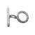 Chiusura a T Bar argento con strass 9 mm 1 pz
