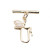 Chiusura a T bar con fatina placcata oro 14 kt 18x8 mm 1 pz