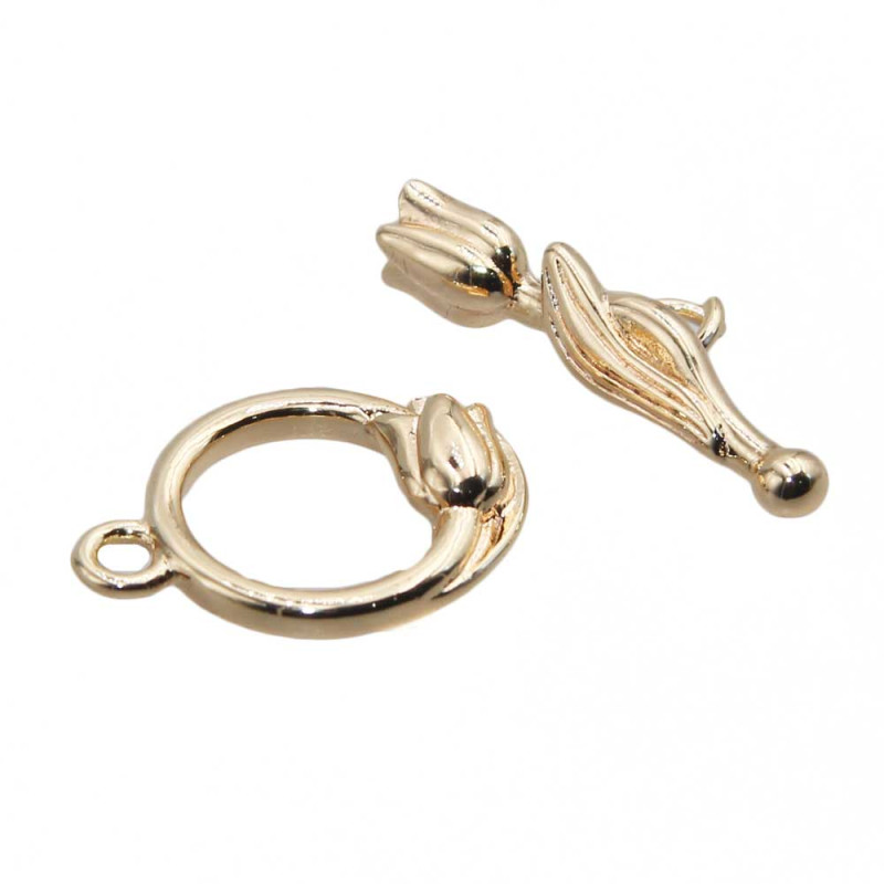 Chiusura a t bar fiore oro 12.5 mm 1 pz (fio91e5zmm) - pietreeminuterie.com