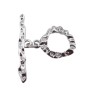 Chiusura a T Bar argento con strass 14.5 mm 1 pz