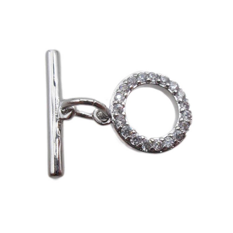 Chiusura a T Bar argento con strass 9 mm 1 pz - tbar9mm11 - pietreeminuterie.com Chiusura a T Bar argento con strass 9 mm 1 pz (tbar9mm11) - pietreeminuterie.com