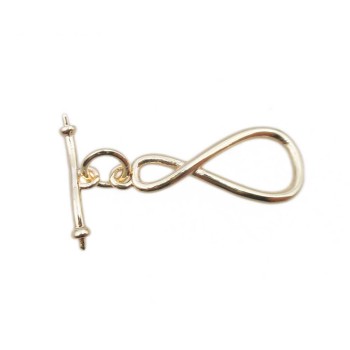 Chiusura a T Bar oro infinito 20x8.5 mm 1 pz Chiusura a T Bar oro infinito 20x8.5 mm 1 pz
