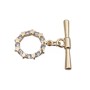 Chiusura a T Bar oro tonda con strass e stelle 13.2 mm 1 pz
