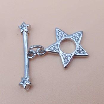 Chiusura a t bar stella con strass 12.3 mm 1 pz Chiusura a t bar stella con strass 12.3 mm 1 pz