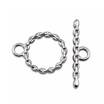 Chiusura a T-Bar acciaio stile catena 12 mm conf. 2 pz Chiusura a T-Bar acciaio stile catena 12 mm conf. 2 pz