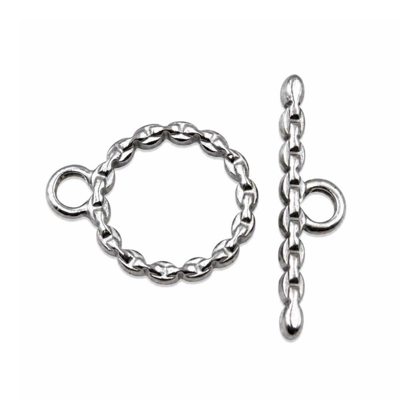 Chiusura a T-Bar acciaio stile catena 12 mm conf. 2 pz Chiusura a T-Bar acciaio stile catena 12 mm conf. 2 pz