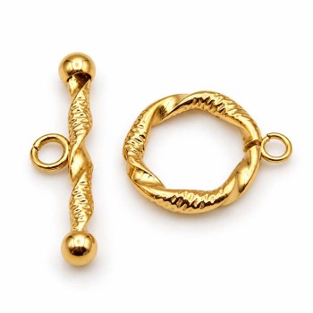 Chiusura a t-bar oro decorata torta 14 mm oro conf. 1 pz