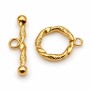 Chiusura a t-bar oro decorata torta 14 mm oro conf. 1 pz