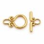 Chiusura a t-bar oro decorata torta 14x22 mm oro conf. 1 pz