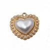 Ciondolo in acciaio cuore con perle 18 mm conf. 1 pz Ciondolo in acciaio cuore con perle 18 mm conf. 1 pz