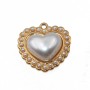 Ciondolo in acciaio cuore con perle 18 mm conf. 1 pz