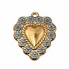 Ciondolo acciaio cuore oro smaltato azzurro 22x16 mm conf. 1 pz Ciondolo acciaio cuore oro smaltato azzurro 22x16 mm conf. 1 pz