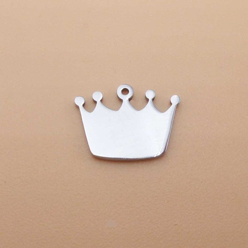 Charms in acciaio coroncina 12x9 mm 2 pz - fbc6 - pietreeminuterie.com Charms in acciaio coroncina 12x9 mm 2 pz (fbc6) - pietreeminuterie.com