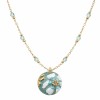 Ciondolo in acciaio 26 mm smaltato verde e strass conf. 1 pz Ciondolo in acciaio 26 mm smaltato verde e strass conf. 1 pz
