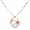 Ciondolo in acciaio 26 mm smaltato rosa e strass conf. 1 pz Ciondolo in acciaio 26 mm smaltato rosa e strass conf. 1 pz