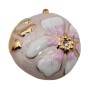 Ciondolo in acciaio 26 mm smaltato rosa e strass conf. 1 pz