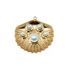 Ciondolo acciaio conchiglia con perle oro 20 mm conf. 1 pz Ciondolo acciaio conchiglia con perle oro 20 mm conf. 1 pz