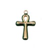 Ciondolo in acciaio croce smaltate verde 17x10 mm conf. 1 pz Ciondolo in acciaio croce smaltate verde 17x10 mm conf. 1 pz