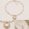 Ciondolo in acciaio cuore con perle 18 mm conf. 1 pz Ciondolo in acciaio cuore con perle 18 mm conf. 1 pz