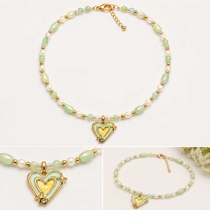 Ciondolo in acciaio cuore smaltato verde 17 mm conf. 1 pz Ciondolo in acciaio cuore smaltato verde 17 mm conf. 1 pz