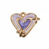 Ciondolo in acciaio cuore smaltato viola 17 mm conf. 1 pz Ciondolo in acciaio cuore smaltato viola 17 mm conf. 1 pz