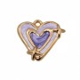 Ciondolo in acciaio cuore smaltato viola 17 mm conf. 1 pz