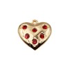 Ciondolo in acciaio oro con strass rossi cuore 14 mm conf. 1 pz Ciondolo in acciaio oro con strass rossi cuore 14 mm conf. 1 pz