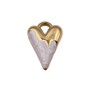 Ciondolo acciaio oro smaltato rosa chiaro 24x16 mm conf. 1 pz
