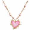 Cuore in acciaio smaltato rosa 45 mm oro conf. 1 pz Cuore in acciaio smaltato rosa 45 mm oro conf. 1 pz