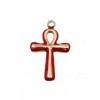 Ciondolo in acciaio croce smaltate rossa 17x10 mm conf. 1 pz Ciondolo in acciaio croce smaltate rossa 17x10 mm conf. 1 pz
