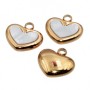Charms Cuore oro in acciaio con madreperla 10x11.5 mm 1 pz