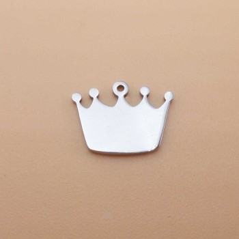 Charms in acciaio coroncina 12x9 mm 2 pz