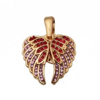 Ciondolo in acciaio apribile cuore e ali con strass 26x19 mm conf. 1 pz