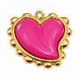 Ciondolo acciaio oro cuore rosa 30 mm conf. 1 pz