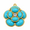 Ciondolo acciaio oro rosa azzurra 22 mm conf. 1 pz Ciondolo acciaio oro rosa azzurra 22 mm conf. 1 pz