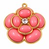 Ciondolo acciaio oro rosa azzurra 22 mm conf. 1 pz Ciondolo acciaio oro rosa azzurra 22 mm conf. 1 pz