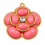 Ciondolo acciaio oro rosa azzurra 22 mm conf. 1 pz