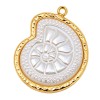 Ciondolo in acciaio oro con perla conchiglia 22 mm conf. 1 pz Ciondolo in acciaio oro con perla conchiglia 22 mm conf. 1 pz