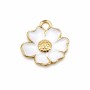 Ciondolo acciaio fiore oro 16 mm conf. 1 pz