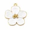 Cionddolo acciaio oro smaltato bianco fiore 27 mm conf. 1 pz Cionddolo acciaio oro smaltato bianco fiore 27 mm conf. 1 pz