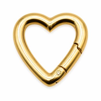 Chiusura moschettone acciaio oro cuore 14 mm conf. 1 pz
