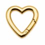 Chiusura moschettone acciaio oro cuore 14 mm conf. 1 pz