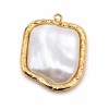 Ciondolo in acciaio oro con perla 12x23 mm conf. 1 pz Ciondolo in acciaio oro con perla 12x23 mm conf. 1 pz