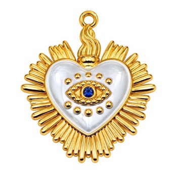 Ciondolo acciaio cuore 33 mm smaltato conf. 1 pz Ciondolo acciaio cuore 33 mm smaltato conf. 1 pz