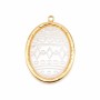 Ciondolo in acciaio oro perla incisa 26x16 mm conf. 1 pz