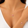 Ciondolo acciaio smaltato rosa oro 23 mm conf. 1 pz