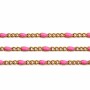 Catena in acciaio oro smaltata rosa 2x1.5 mm conf. 1 mt