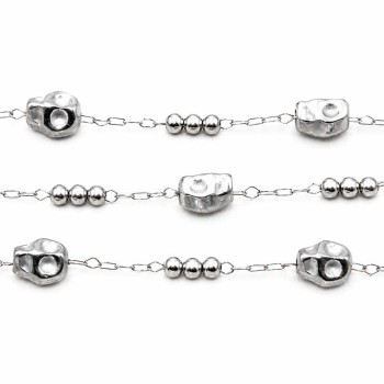 Catena in acciaio con teschi 6 mm maglia 2x1 mm conf. 1 mt