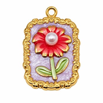 Ciondoli acciaio oro smaltato fiore 25x18 mm 1 pz Ciondoli acciaio oro smaltato fiore 25x18 mm 1 pz